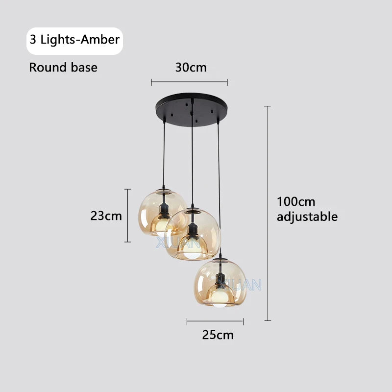 lustre moderne en verre pour éclairage intérieur suspendu - vue 12 sur 16