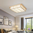 Plafonniers carrés en bois japonais salon moderne éclairage De plafond cuisine Restaurant luminaire LED lampara De Techo