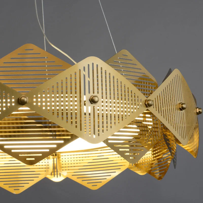 lustre post-moderne en acier inoxydable suspension led minimaliste italienne - vue 6 sur 13