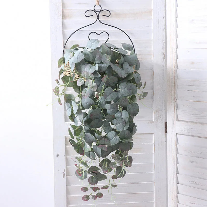 bouquet mural d'eucalyptus en rotin pour décoration festive - vue 6 sur 8