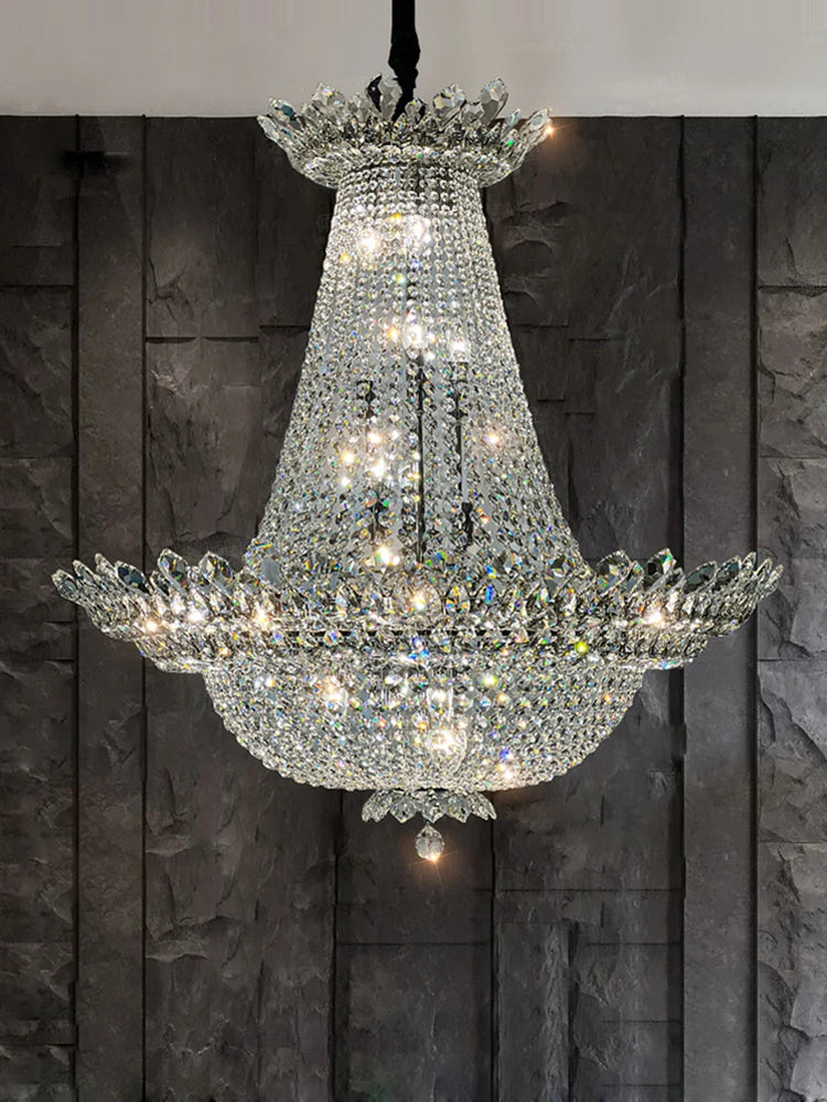 lustre led k9 cristal palace à intensité variable pour un éclairage élégant