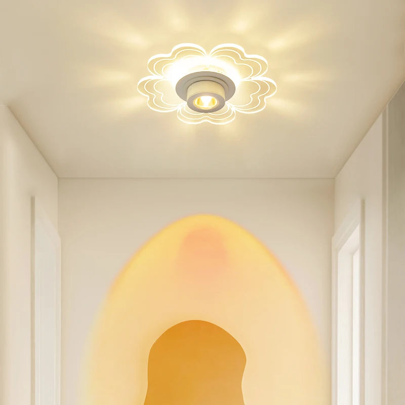 Couloir allée lumière simple moderne entrée lumières vestiaire créatif fleurs nordique encastré LED plafonniers avec projecteurs