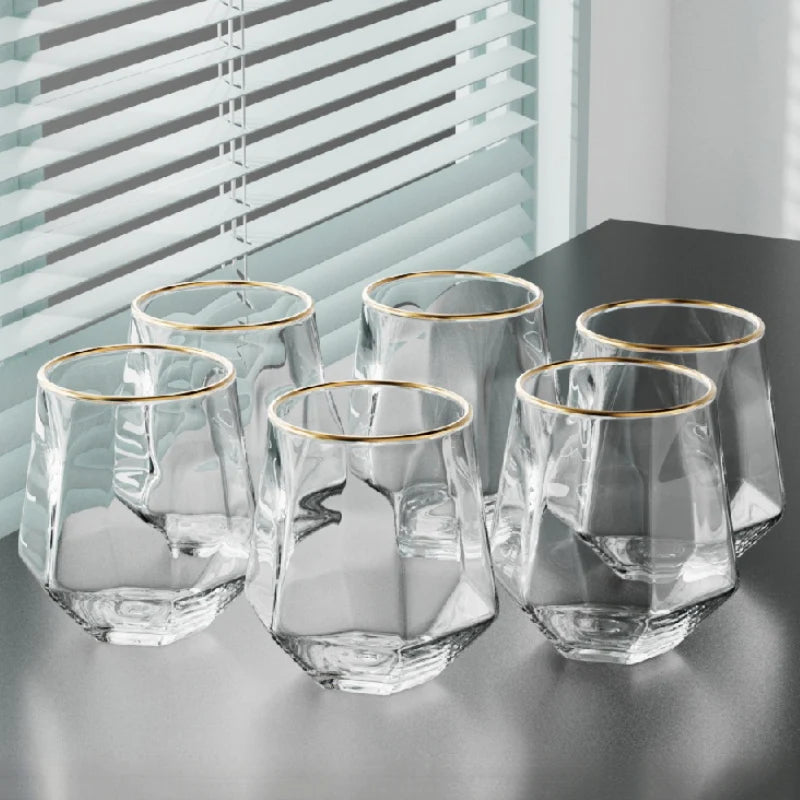 Ensemble 6 verres whisky relief style luxe - vue 4 sur 7