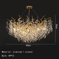 Applique murale led en cristal moderne en aluminium doré 	 art déco