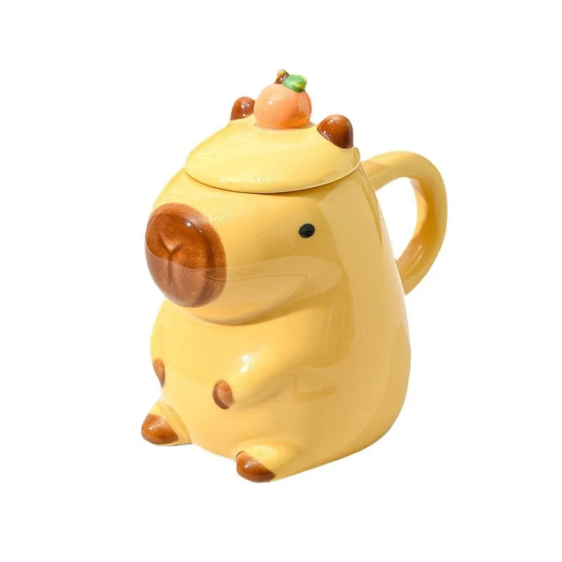 Mug capybara cartoon céramique avec couvercle grande capacité - vue 7 sur 7
