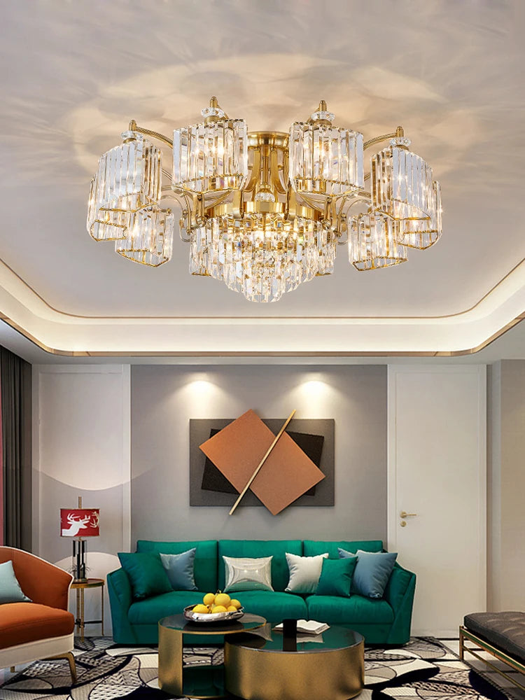 lustre rond à led intensité variable luxe 2022 - vue 3 sur 16