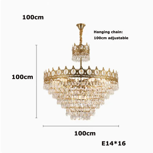 lustre en cristal k9 dimmable pour éclairage moderne - vue 13 sur 16
