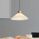 lustre led moderne avec abat-jour plissé suspendu