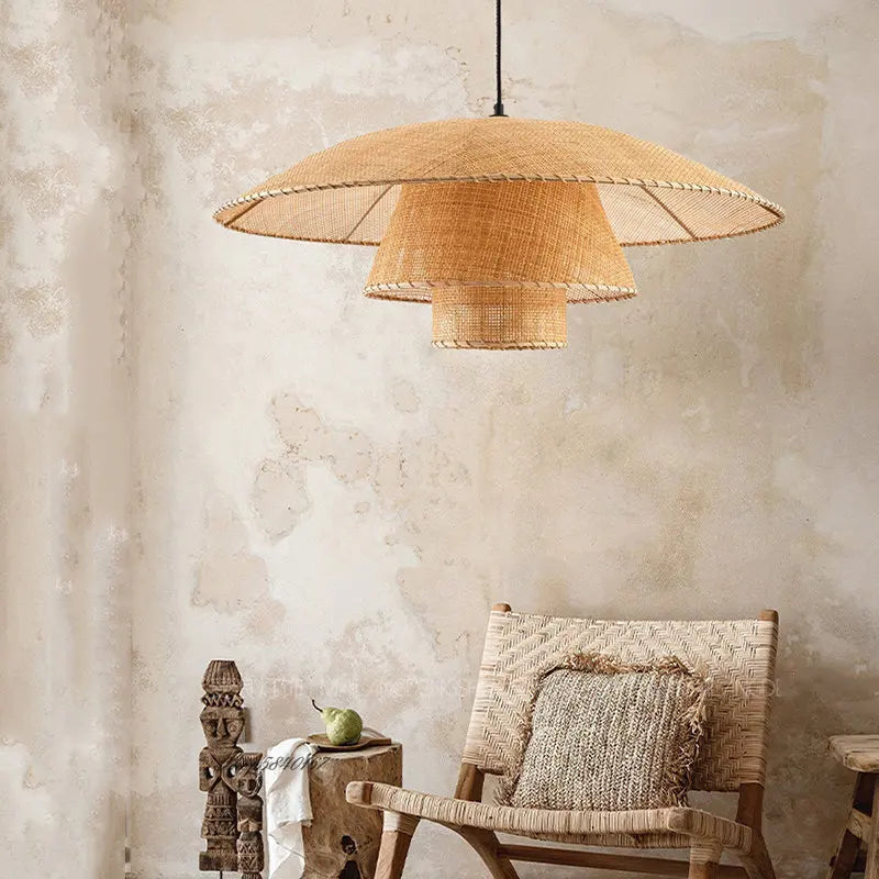 Lampe Vintage en rotin