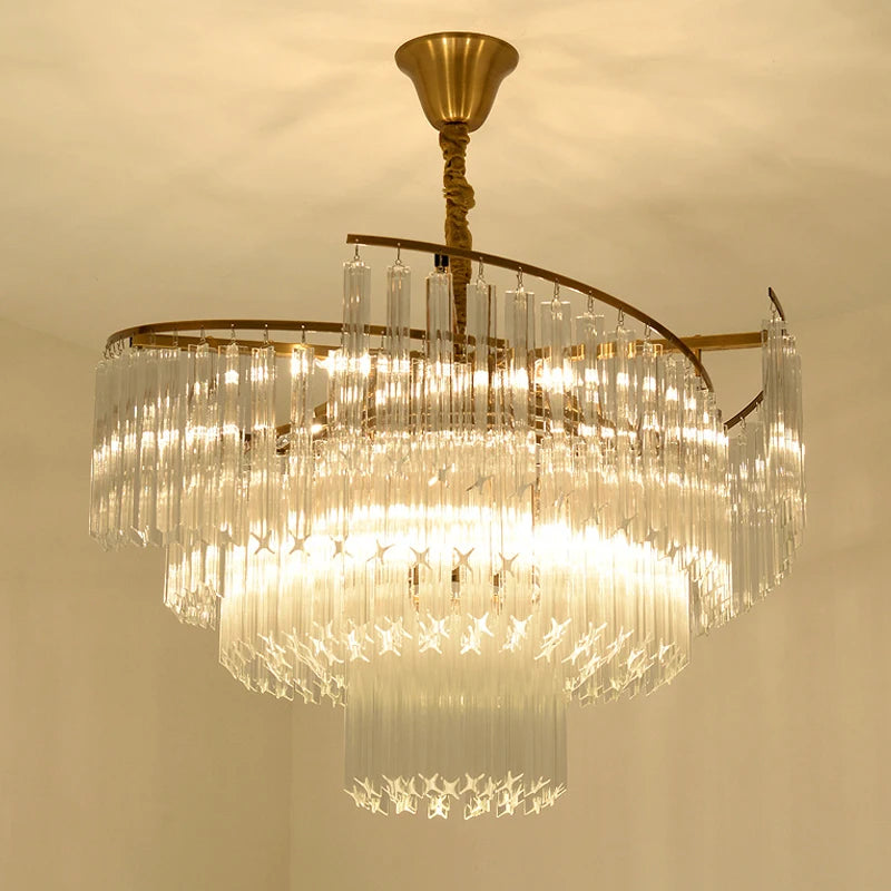 lustre cristal luxueux led intérieur maison