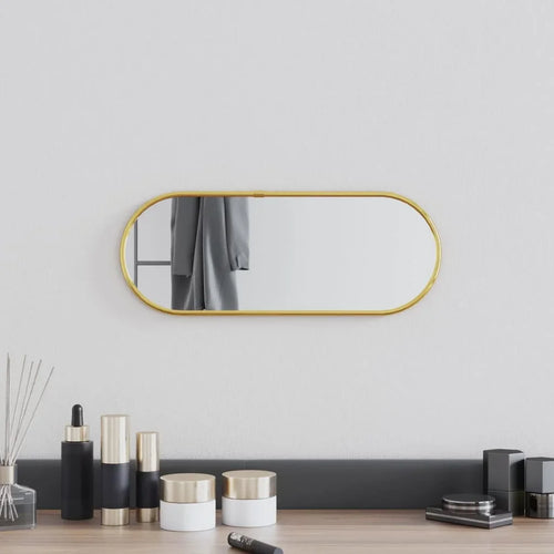 miroir mural ovale doré pour décoration intérieure élégante - vue 2 sur 7