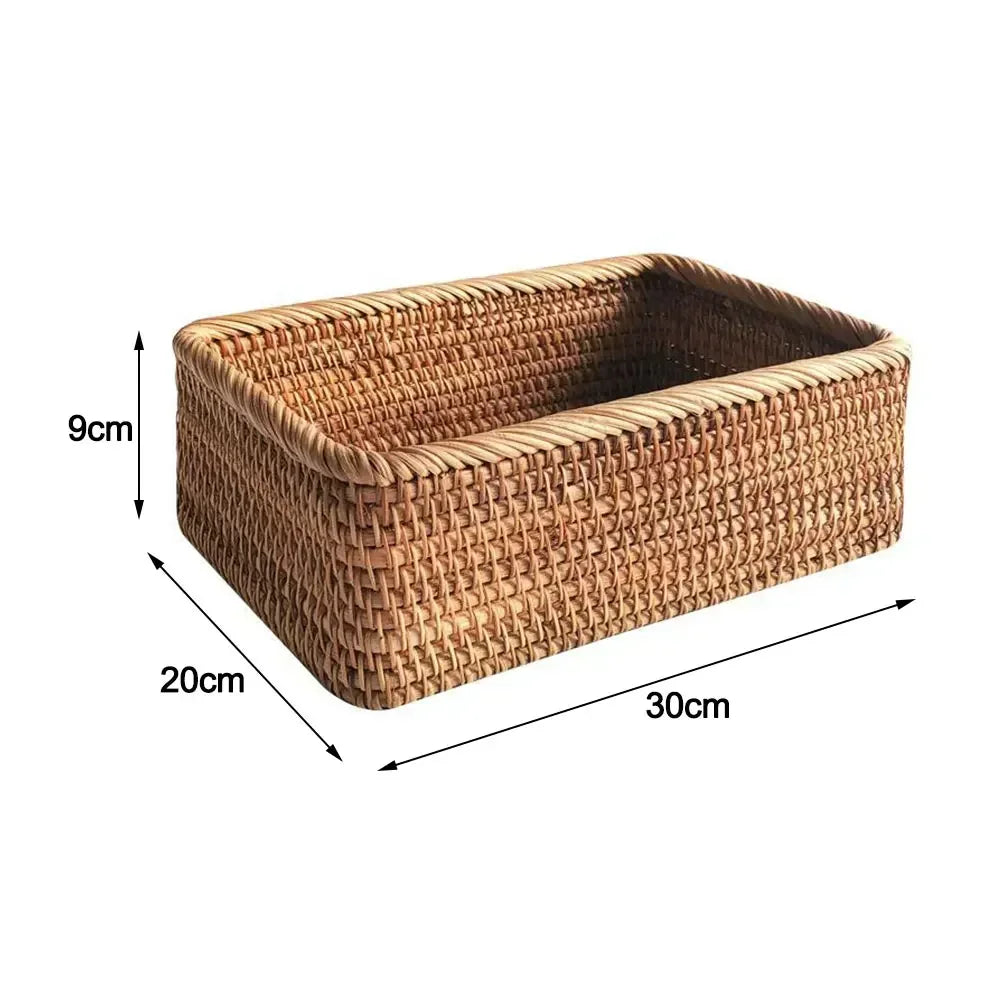 panier de rangement tissé en rotin pour cuisine et pique-nique - vue 21 sur 22