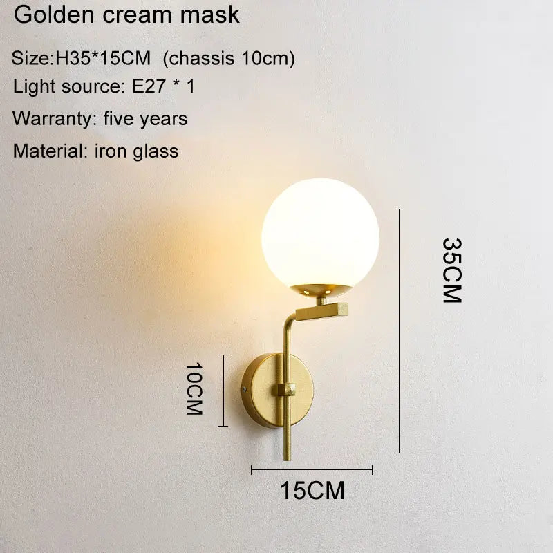 applique murale led moderne en forme de boule de verre pour décoration intérieure - vue 8 sur 10