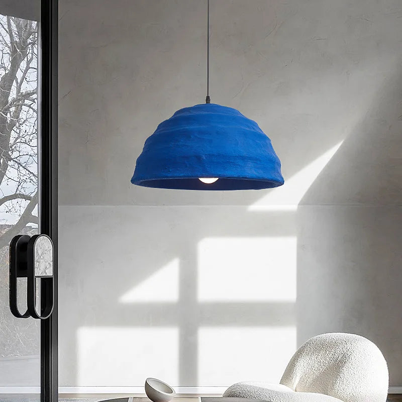 Klein bleu Suspension bol 49 CM Table à manger enfants chambre chevet Suspension Wabi Sabi maison séjour Suspension éclairage - vue 3 sur 7