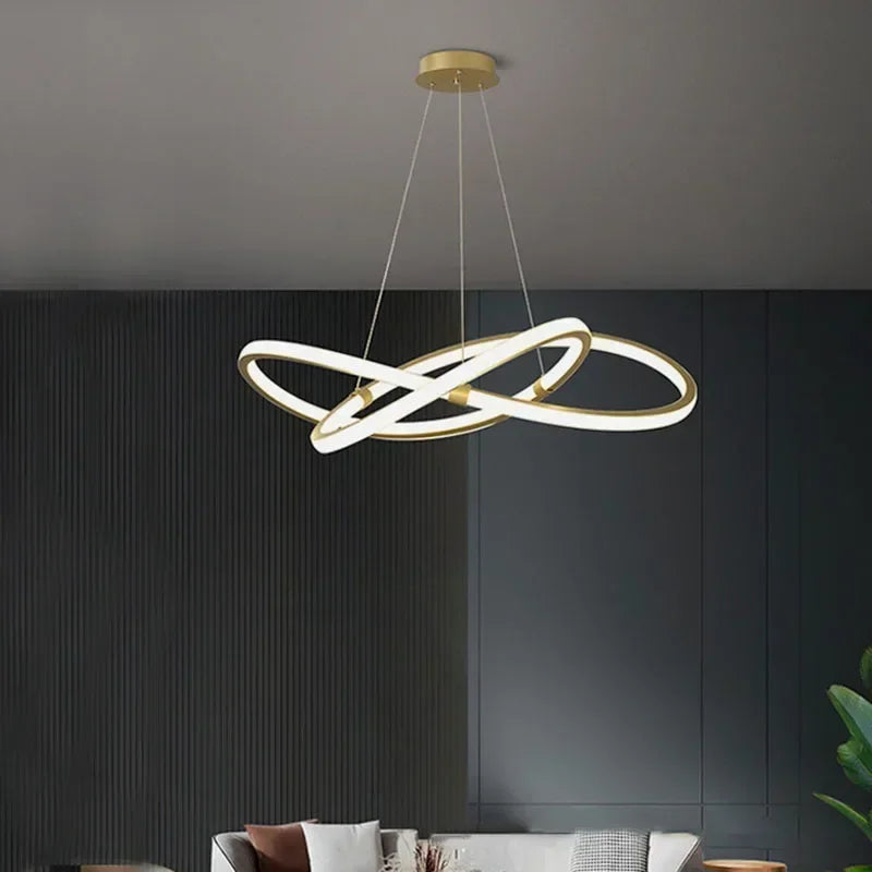 lustre moderne à leds pour décoration intérieure maison - vue 4 sur 12
