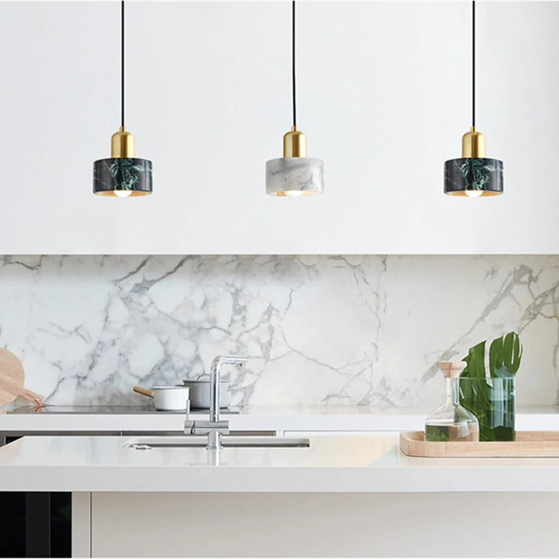 suspension modernes en marbre nordique pour décor loft - vue 4 sur 9