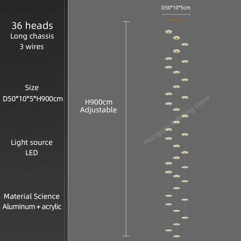 lustre moderne à led pour éclairage intérieur décoratif - vue 24 sur 26