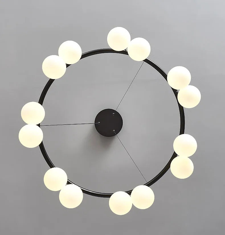 lustre moderne en verre éclairage suspendu réglable design élégant - vue 5 sur 10