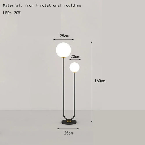 lampadaire led nordique en verre pour décoration maison