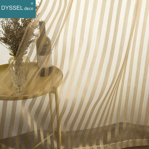 Rideau moderne a rayures translucide pour salon chambre - vue 7 sur 7