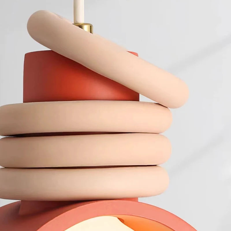 lampe led suspendue créative en résine avec cordon réglable pour intérieur