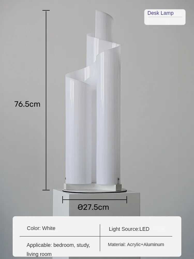 lampe de bureau minimaliste en acrylique transparent et aluminium décoratif