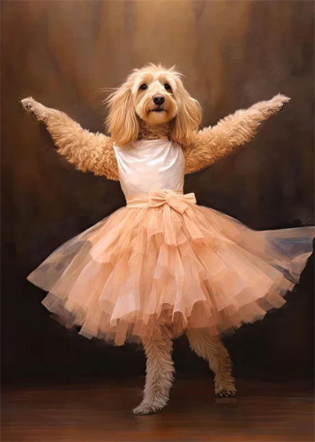 portraits de ballerine de chien art abstrait mural kawaii - vue 12 sur 26