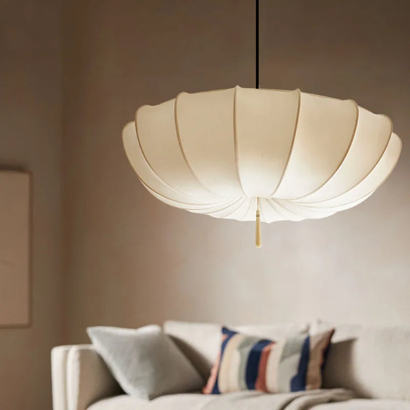 lustre en tissu nordique style japonais éclairage artistique moderne - vue 4 sur 9
