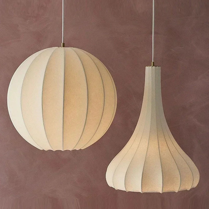 suspension en soie à led style nordique pour intérieur élégant