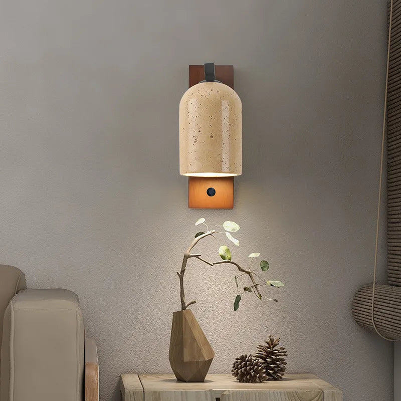 applique murale led en pierre naturelle pour hôtel avec interrupteur - vue 2 sur 10