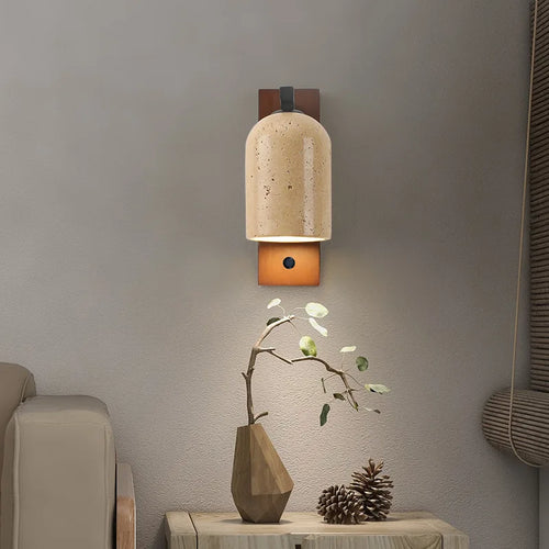 applique murale led en pierre naturelle avec interrupteur et livraison directe - vue 2 sur 10