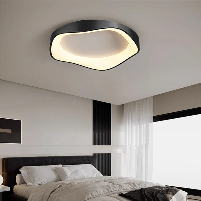 Plafonnier LED moderne minimaliste noir blanc gris en forme de fleur pour salon salle à manger chambre étude éclairage