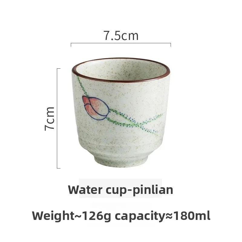Tasse sake yunomi ceramique peinte main japonaise traditionnelle
