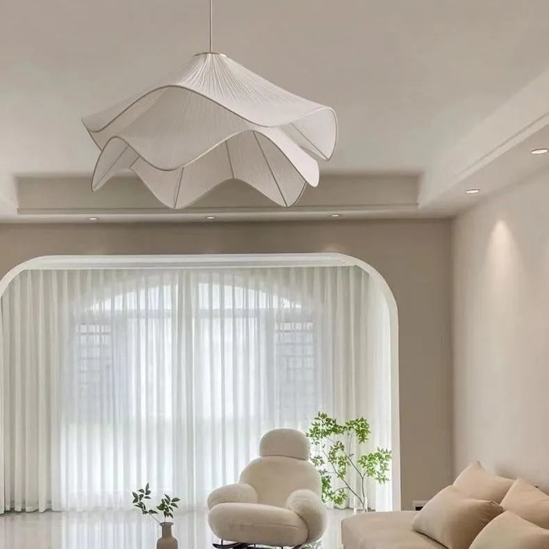 Lustre nordique style crème simple confortable maison - vue 3 sur 6