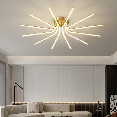 Plafonnier LED en cuivre au design moderne - vue 5 sur 12