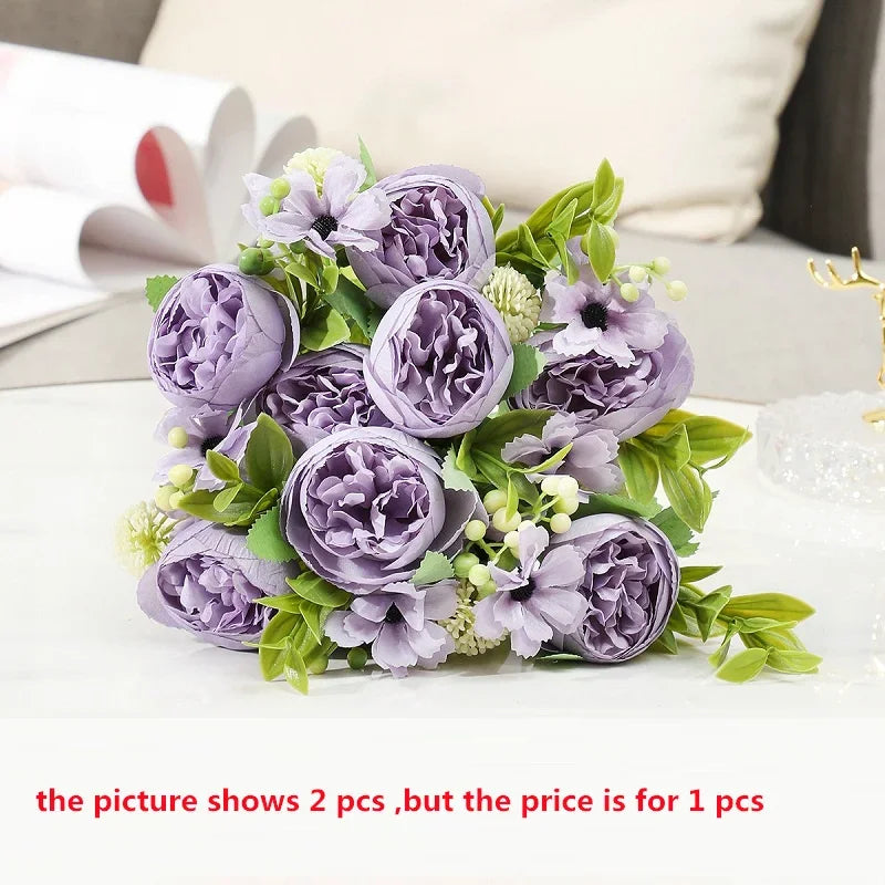 bouquet de pivoines artificielles pour mariage et décoration festive - vue 7 sur 12