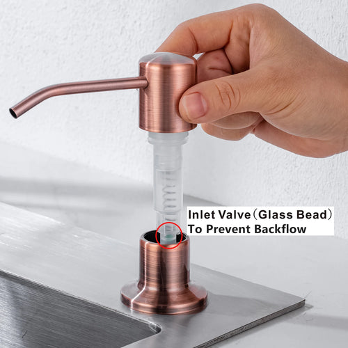 distributeur de savon en acier inoxydable et bronze pour cuisine - vue 10 sur 10