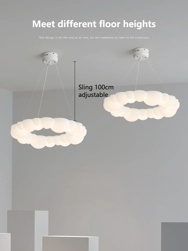 Nordic Living Room Pendant Lamp Modern Simple Atmosphere Cream Wind Lamp Decoration Bubble Restaurant Lamp Master Bedroom Lamps - vue 4 sur 12