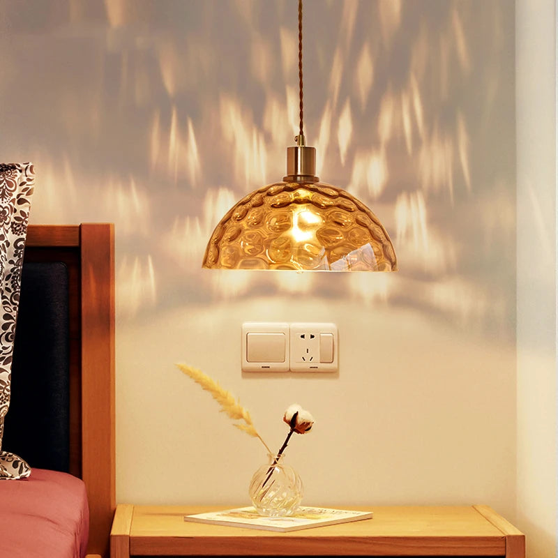 suspension vintage en verre coloré pour décoration nordique et loft