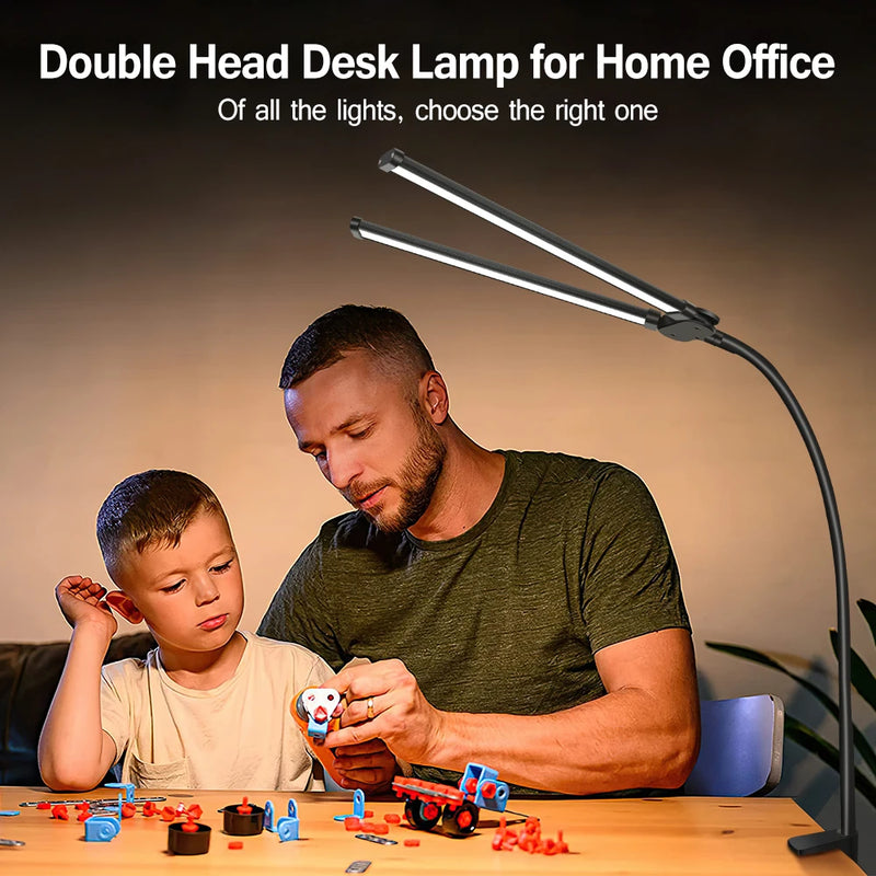 lampe de bureau led à pince 360° 3 modes 10 luminosités simple/double