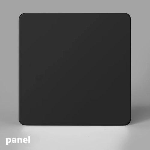 Cache prise plate en acier noir mat bords arrondis