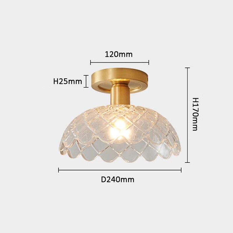 Lampe décoration plafonnier verre cuivre LED