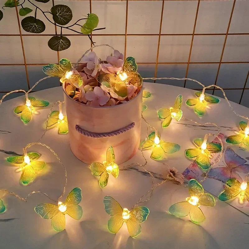 guirlande lumineuse led papillon pour fêtes et décorations intérieures