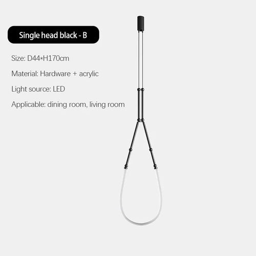 lustre moderne en bambou fer et silicone avec lumières led - vue 16 sur 17