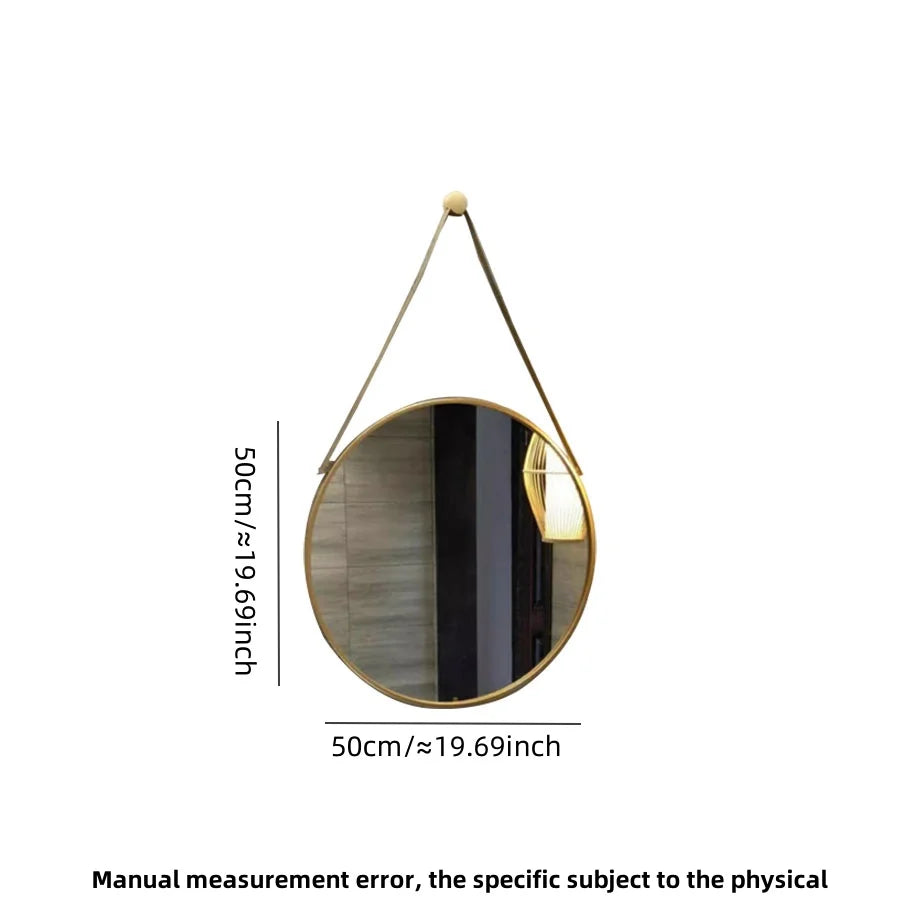 miroir rond doré mural pour salle de bain et coiffure - vue 14 sur 18