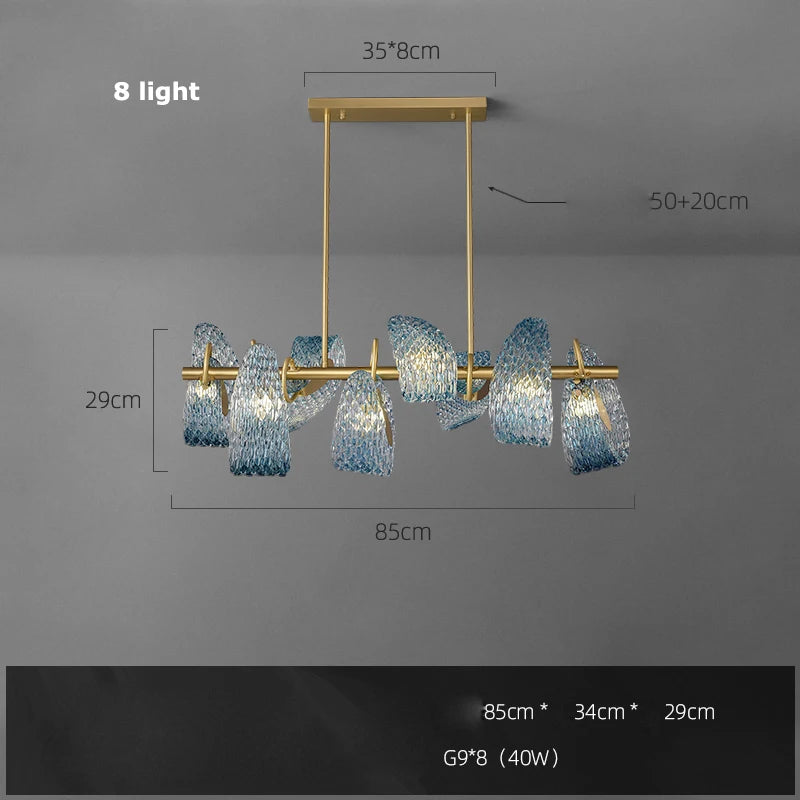 lustre suspendu en verre cristal éclairage moderne pour intérieur - vue 12 sur 21