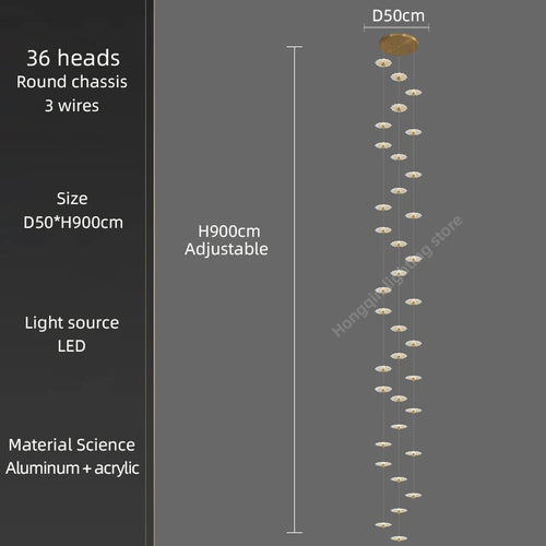 lustre moderne à led pour éclairage intérieur décoratif - vue 26 sur 26