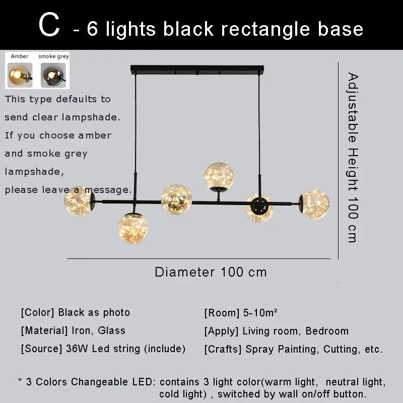 lustre led moderne design nordique pour décoration intérieure - vue 10 sur 18