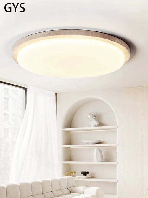 plafonnier led style wabi-sabi japonais en pierre de grotte - vue 6 sur 9