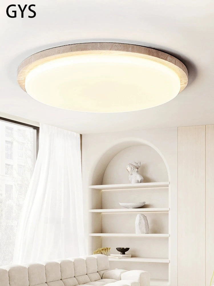 Plafonnier Led en pierre de grotte jaune